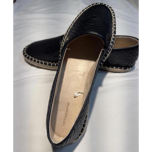 Liz Claiborne Marta Black Quilted Espadrille Flats Women’s Size 9M Slip On - Picture 4 of 6